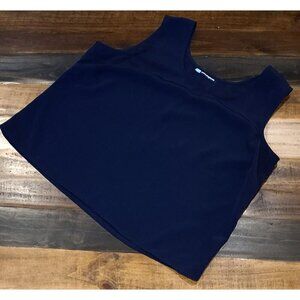 Penningtons Wide Strap Tank Top Lightweight Polyester Midnight Blue Size 2XL